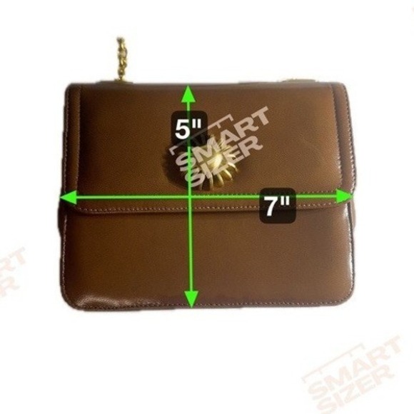 Vintage Brown Leather Gold Sun Medallion Chain Shoulder Bag USA Made - Picture 3 of 16